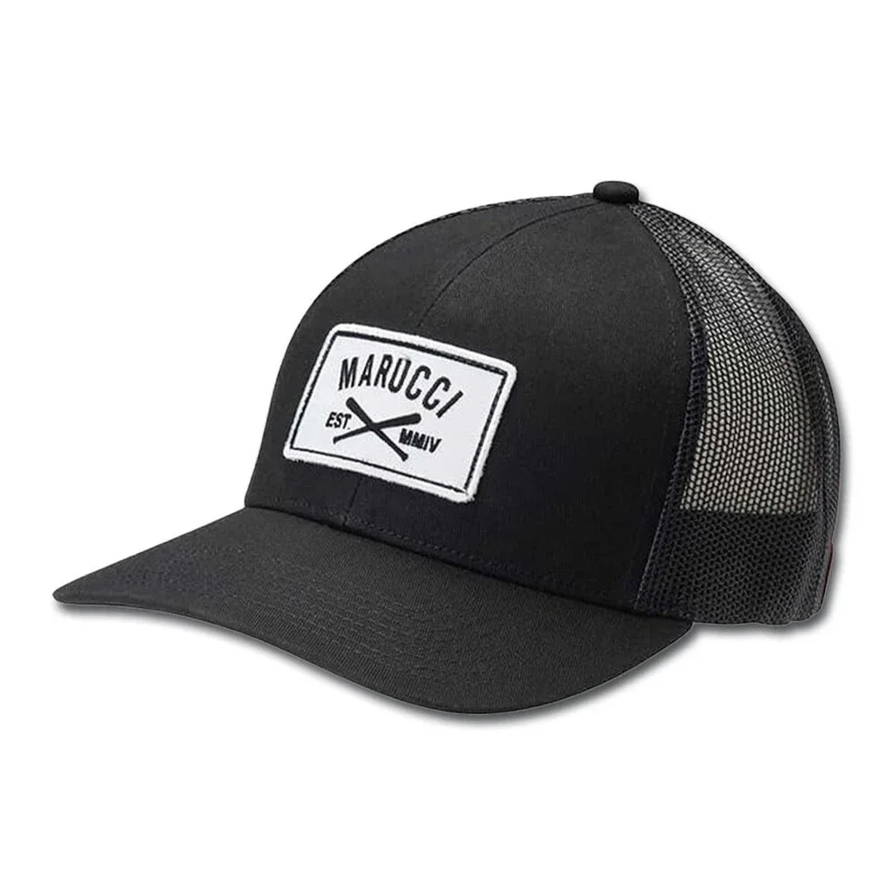 Marucci Cross Patch Trucker Hat Kids Black Cotton Adjustable Snapback Cap SRT478
